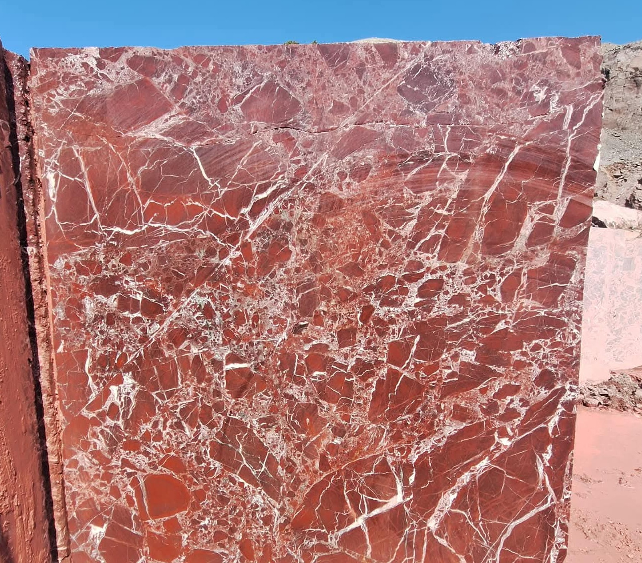 Rosso Levanto marble: deep burgundy red with distinctive veining — rich color marble